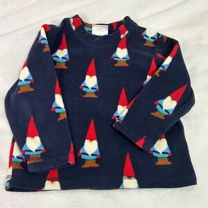 Hanna Anderson micro fleece crew neck gnome print